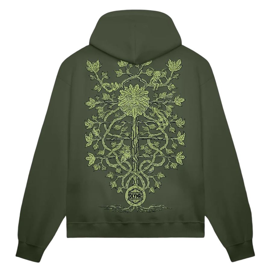 The Green Man Hoodie felpa da uomo con cappuccio Dolly Noire | SW770GQGREEN